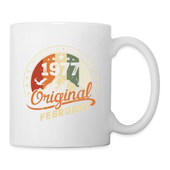 Né en Février 1977 Rétro Février 1977 Anniversaire - Mug blanc - blanc - Droite