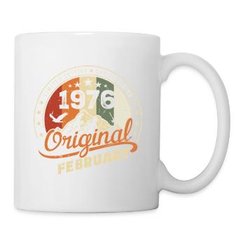 Né en Février 1976 Rétro Février 1976 Anniversaire - Mug blanc - blanc - Droite