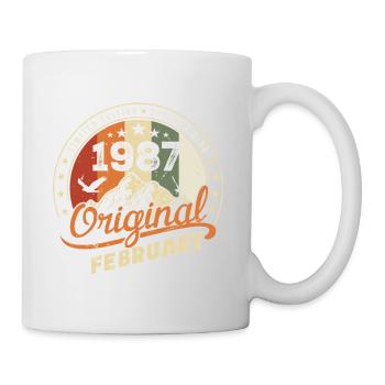 Born In February 1987 Retro February 1987 Birthday - Mug - white - Right