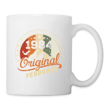Né en Février 1984 Rétro Février 1984 Anniversaire - Mug blanc - blanc - Droite