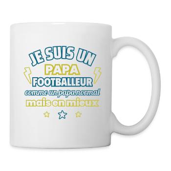 Je suis un papa FOOTBALLEUR, cadeau fête des pères - Mug blanc - blanc - Droite