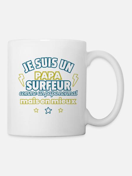 Papa SURFEUR,cadeau fête des pères,Humour, Surf - Mug blanc - blanc