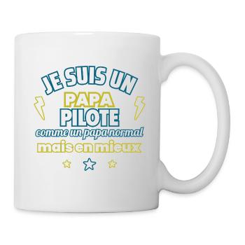 Papa PILOTE,cadeau fête des pères,pilotage,course - Mug blanc - blanc - Droite