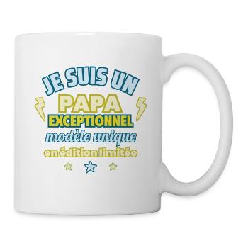 Papa d’exception, Cadeau Fête des Pères Unique - Mug blanc - blanc - Droite