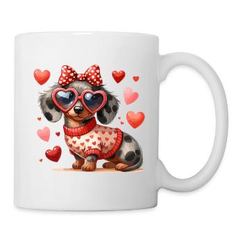 Dackel Dackelliebe Hund Vierbeiner Hundeliebhaber - Tasse - Weiß - Rechts