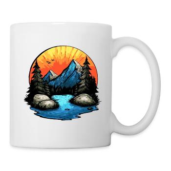 Montagnes Paysage extérieur - Mug blanc - blanc - Droite