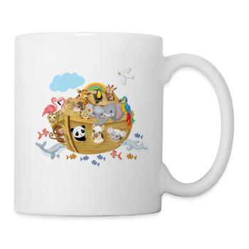Noah's Ark with cute animals - Mug - white - Right