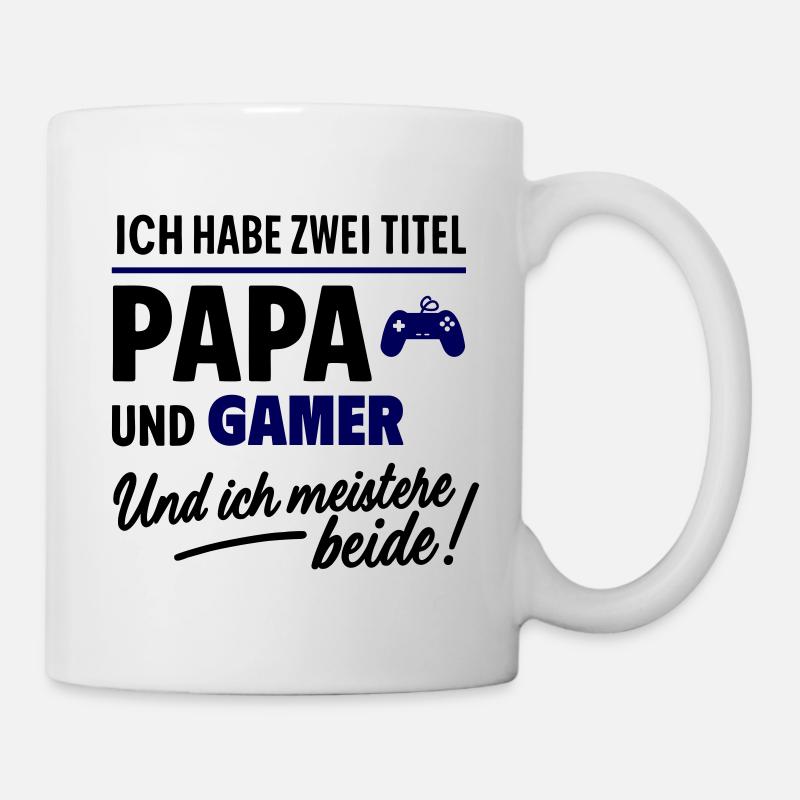Papa und Gamer Vatertag - Tasse - Weiß
