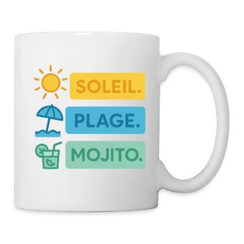 été drôle Soleil, plage, bonne humeur Outfit été - Mug blanc - blanc - Droite