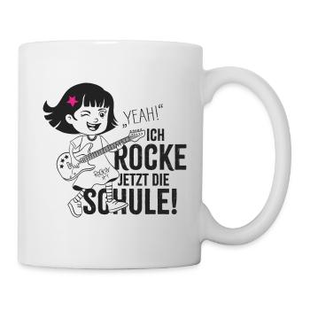 Yeah! Ich rocke jetzt die Schule - Tasse - Weiß - Rechts