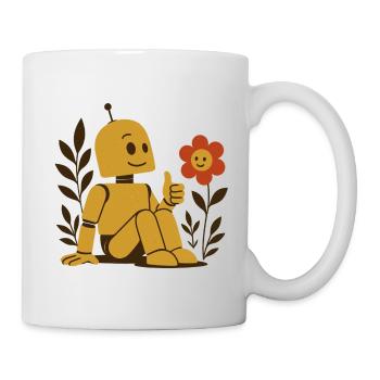 Robots & Flowers – Technology Meets Nature - Mug - white - Right