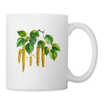 Silberbirke - Aquarell - Tasse - Weiß - Rechts