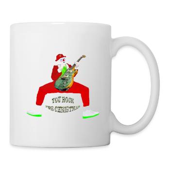 père Noël guitariste you rock for christmas - Mug blanc - blanc - Droite