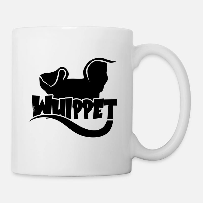 Silhouette Whippet - Noir - Mug blanc - blanc