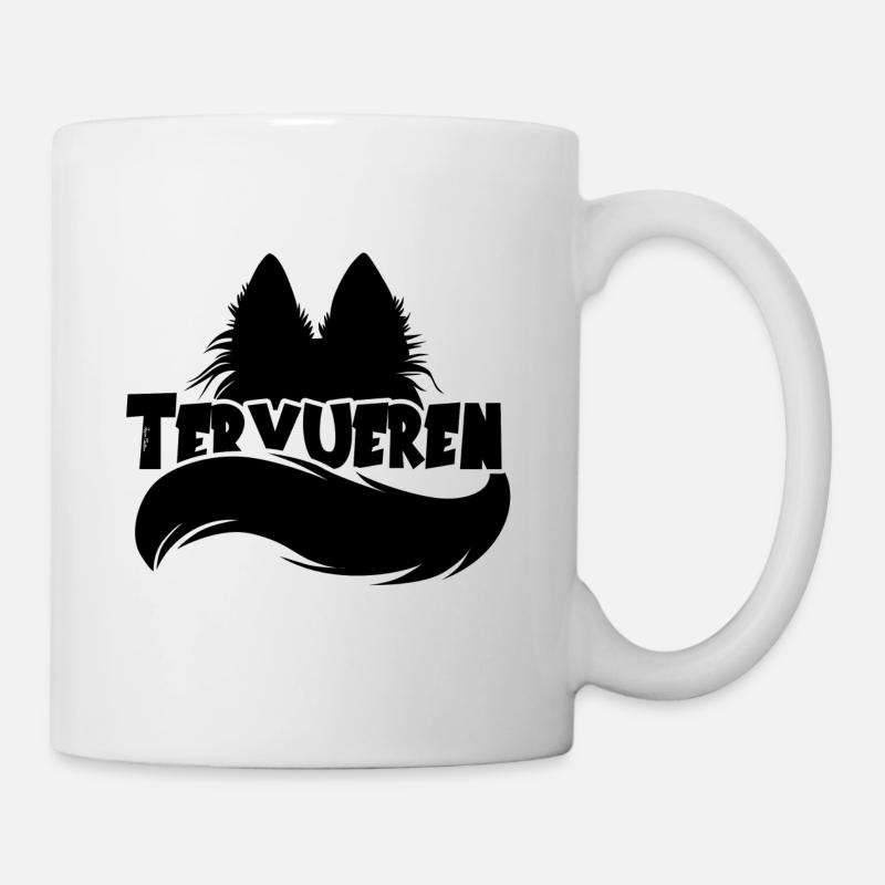 Silhouette Tervueren - Noir - Mug blanc - blanc