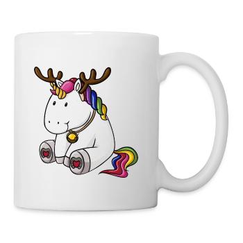 Weihnachts Einhorn - Tasse - Weiß - Rechts