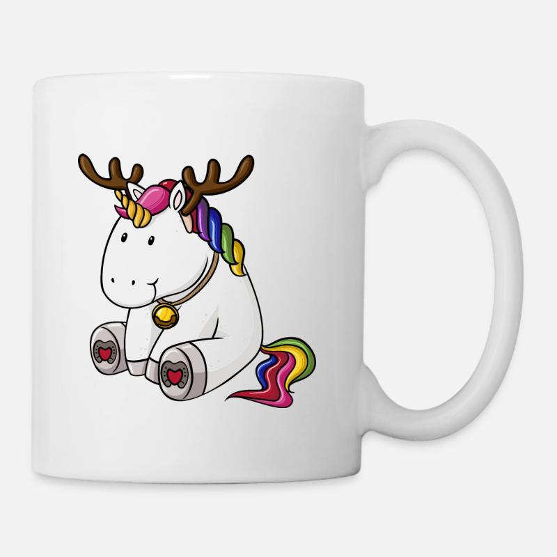 Weihnachts Einhorn - Tasse - Weiß