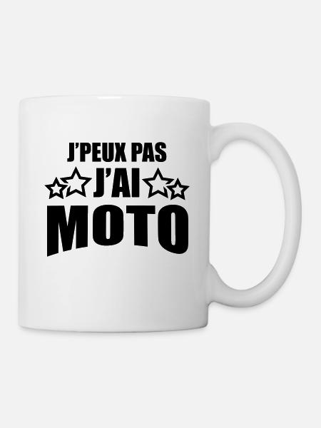 j'peux pas j'ai moto - Mug blanc - blanc