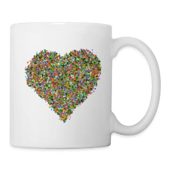 Konfetti-Herz - Tasse - Weiß - Rechts