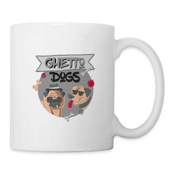 Coole Hunde - Ghetto Dogs - Gangster Mops - Tasse - Weiß - Rechts