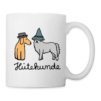 Huetehunde Hütehund Hunde mit Hut - Tasse - Weiß - Rechts