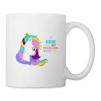 Unicorn glitter problems solver gift idea - Mug - white - Right