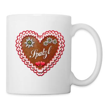 Lebkuchenherz Spatzl - Tasse - Weiß - Rechts