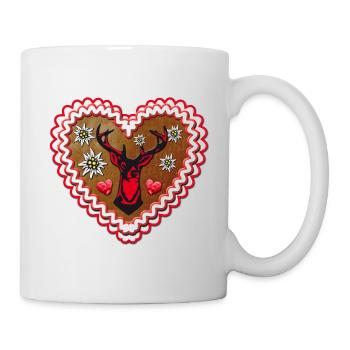 Gingerbread proud Deer Stag - Love Heart - Mug - white - Right