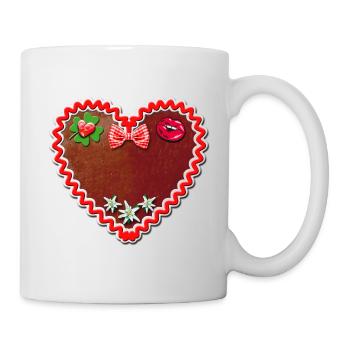 55 Lebkuchenherz Schatzi Dein eigener Text - Tasse - Weiß - Rechts