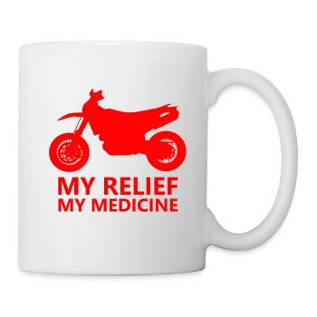 Motorrad - My Relief My Medicine - Tasse - Weiß - Rechts