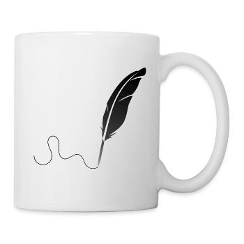 Feder - Tasse - Weiß - Rechts