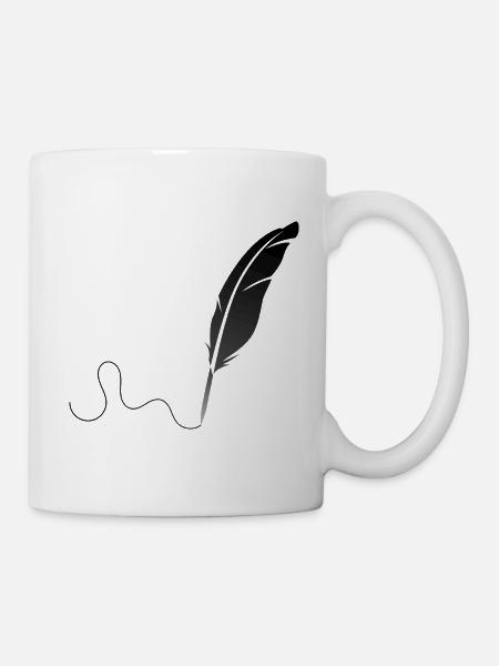 Feder - Tasse - Weiß