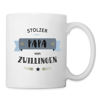 Proud daddy of twins father saying gift - Mug - white - Right