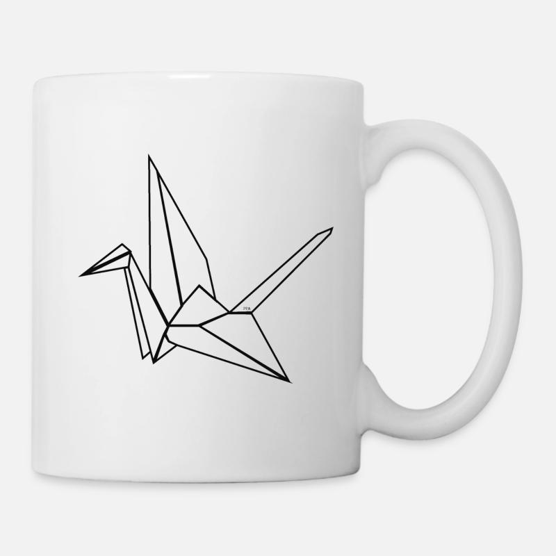 Origami Kranich - Tasse - Weiß