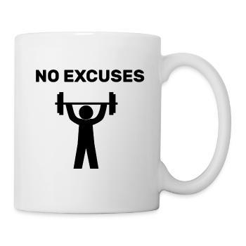 No Excuses Gym Shirt Fitness Sports - Mug blanc - blanc - Droite