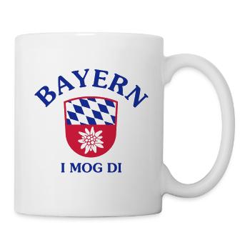 "BAYERN, I MOG DI" WAPPEN MIT EDELWEISS - Tasse - Weiß - Rechts
