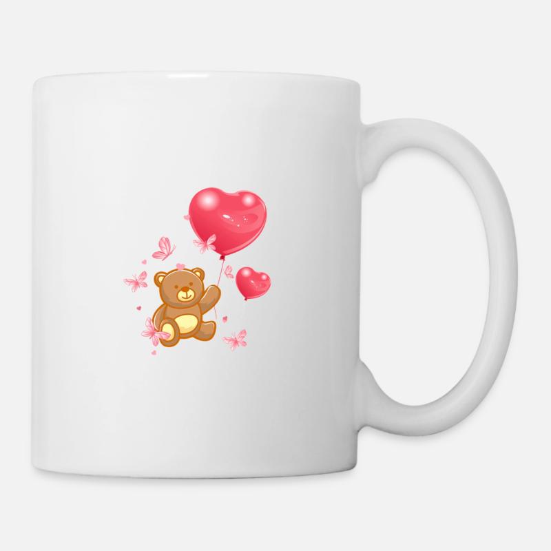 Teddybär Bär Bärchen mit Herzen - Tasse - Weiß