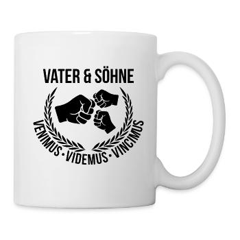 Vater und Söhne - lateinischer Teamspruch - Tasse - Weiß - Rechts