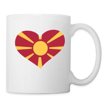 Mazedonien Herz; Heart Macedonia - Tasse - Weiß - Rechts