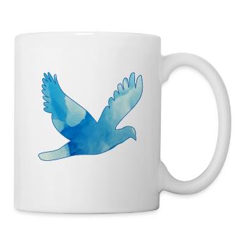 Taube Frieden blau Friedenstaube - Tasse - Weiß - Rechts