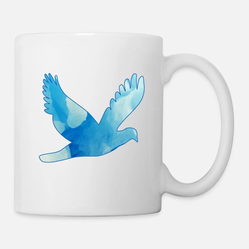 Taube Frieden blau Friedenstaube - Tasse - Weiß