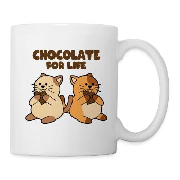 Chocolate for Life Katzen - Tasse - Weiß - Rechts