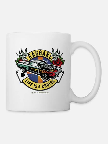 Raggare T Shirt Design Life Is A Cruise - Mug - white