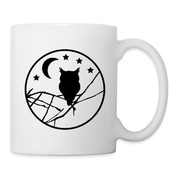 Nachteule / Eule / Mondnacht - Tasse - Weiß - Rechts