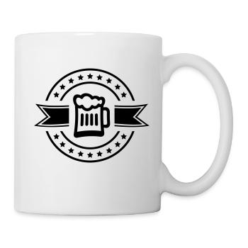 icône de chope de bière - Mug blanc - blanc - Droite