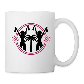 filles fête palm femmes vacances silhouette - Mug blanc - blanc - Droite