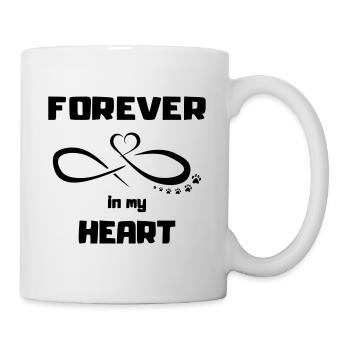 unendliches herz pfoten spur2 forever in my heart - Tasse - Weiß - Rechts