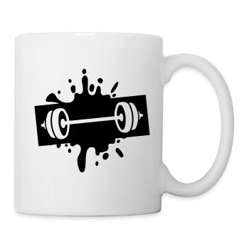 dumbbell symbol icon - Mug - white - Right