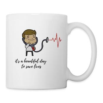 Greys Anatomy: It´s a beautiful day to save lives - Tasse - Weiß - Rechts
