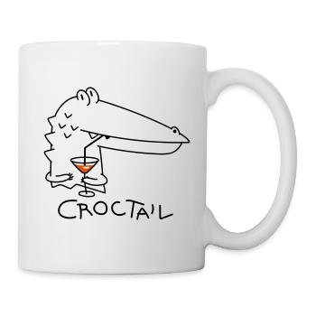 Lustiges Krokodil mit Coctail (b) - Tasse - Weiß - Rechts